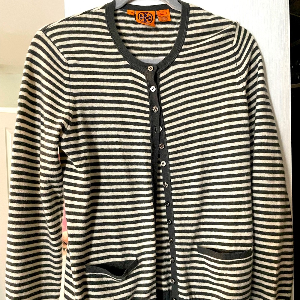 Tory Burch Button up sweater 100% Cashmere.
